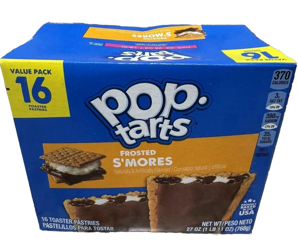 Kellogg's Pop-tarts Breakfast Toaster Pastries Frosted S'mores 27 Oz 16 Ct