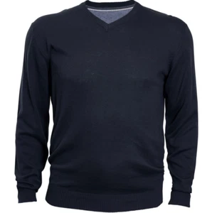 Jersey de algodón NORTH 56º4 talla king cuello en V/azul marino - 3XL PRECIO DE VENTA SUGERIDO POR EL FABRICANTE 50,00 £ - Imagen 1 de 1