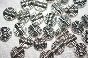 Perlen aus unedlen Metallen - antik silberfarben - 11 mm Spirale (M0172AS) - Bild 1 von 1