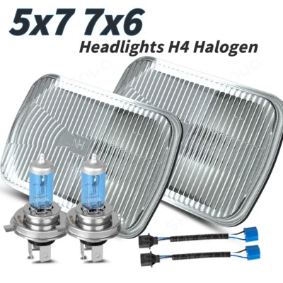 Pair For 1976-1986 Ford F150 F-150 Pickup 7x6 5x7" Headlights Hi/Lo Beam 2x A++ - Image 1 of 4