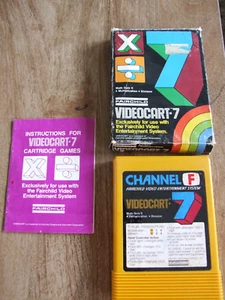 O1 OFFERS COMBINE VINTAGE FAIRCHILD CHANNEL F VIDEOCART CIB - 7  MATH QUIZ 2 II - Picture 1 of 7