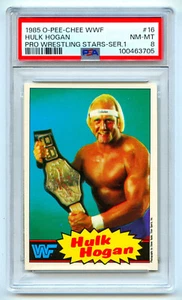 1985 O-PEE-CHEE WWF #16 HULK HOGAN ROOKIE HOF WRESTLING GRADED NM-MT 8 (SG-0035) - Imagen 1 de 4