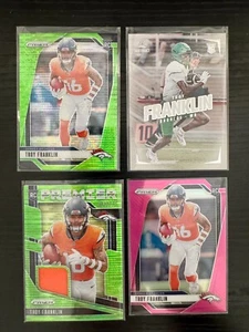 2024 Troy Franklin Broncos RC Rookie Lot Green Pulsar, Patch, Pink Prizm 4 Cards - Picture 1 of 2