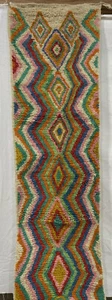 Marokkanischer Vintage Boujaad Azilal Läufer Stamm Berber Läufer 10 Fuß 8 Fuß x 2 Fuß 5 Fuß - Bild 1 von 14
