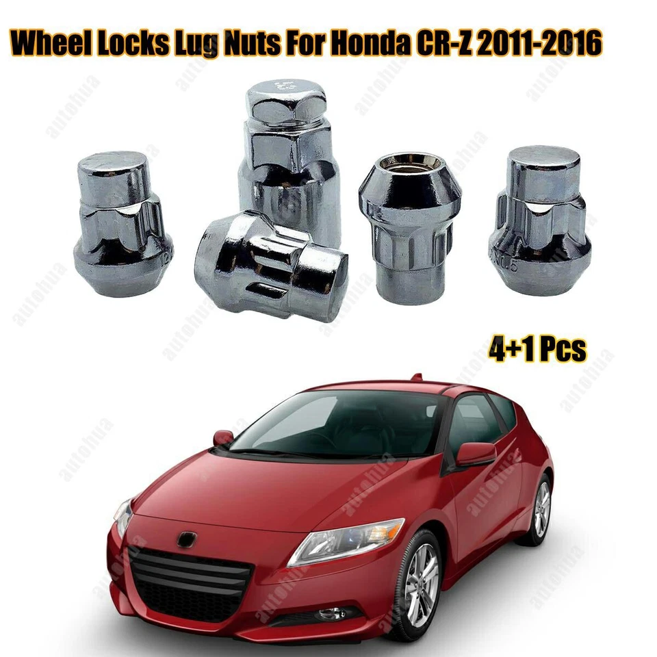 For Honda CR-Z 2011-2016 M12 x 1.5 Anti-Theft Wheel Locks Lug Nuts Cone Seat - Image 1 of 4