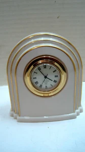 Lenox Eternal Mantle, Desk Quartz Clock Cream Porcelain Gold Trim Parts/Repair - Picture 1 of 12