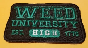 WEED UNIVERSITY Embroidered Marijuana 420 Patch approx 2.25X3.5" - Picture 1 of 2