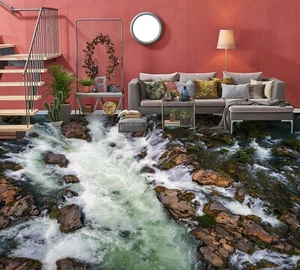 3D Canyon River K1524 Floor WallPaper Murals Wallpaper Mural Print Panda 2023 - Picture 1 of 11