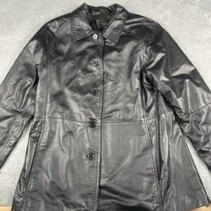 Croft & Barrow Jacket Women's Large Black Lambskin Leather Soft Long Sleeve - Picture 1 of 14