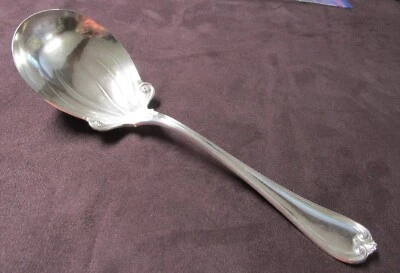 PRISCILLA Berry o Cuchara Grande para Servir 1900 Rogers Plateado Sin Monograma G Foto 1 de 4