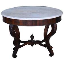 Antique Period Empire Marble Top Oval Center Table #21675