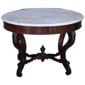 Antique Period Empire Marble Top Oval Center Table #21675 - Picture 1 of 11