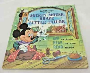 Walt Disney Story Mickey Brave Little Tailor Read Along Book Record 334 1968 vtg - Picture 1 of 5