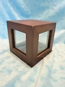 Baseball Golf Ball Walnut Display Case Desk Piece Glass Wood Umbra Float Cube - Picture 1 of 5