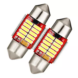 Pair White 31mm Canbus LED Dome Map Bulbs 3021 3022 3175 6428 6430 30922 DE3425 - Picture 1 of 4