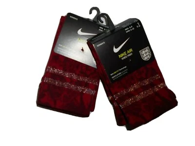 Nike Air 2 pair Knee High The Lionesses women's England Soccer Socks Med 6-8 - Image 1 of 2