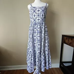 J Crew Poplin Floral Dress Women's 6 Cotton Corset Midi Tiered Sweetheart - Picture 1 of 10