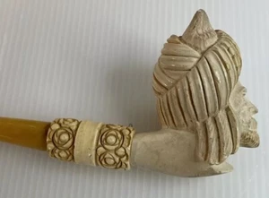 Meerschaum Pipe Old Man With Beard And Turban           Preowned - Picture 1 of 10