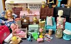 Vintage Dollhouse Dolls, Plastic And Wood Furniture, Accessories & More