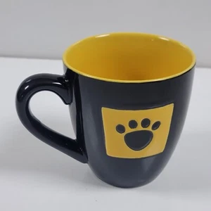 Taza de gres artesanal Pet Rageous Designs ~ estampado de pata negra y amarilla - Imagen 1 de 10
