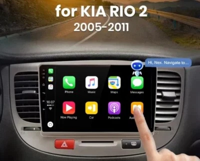 RADIO 2 DIN PER KIA RIO 2 BLUETOOTH USB ANDROID WI-FI NAVIGATORE GPS CARPLAY  - Immagine 1 di 4