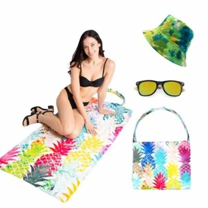 Empire Cove Mujer 3 Piezas Juego de Regalo Playa Toalla Bolso de Mano Cubo Sombrero Gafas de Sol - Imagen 1 de 6