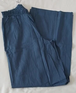 NY & Company Linen-Blend Wide-Leg Pants Smocked-Waist Womens Tall M Blue ~ New - Picture 1 of 10