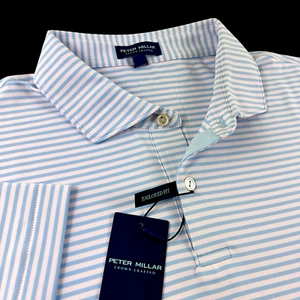 Peter Millar Crown Comfort Performance gestreiftes blau pink Poloshirt 2XL $ 120 - Bild 1 von 8