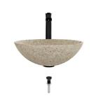 MR Direct Granite Vessel Sink With Aurora Faucet (718) (16.5-in x 16.5-in)