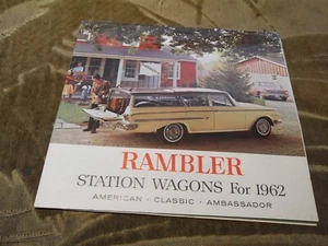 Original 1962 Rambler Station Wagon Sales Brochure 62 AMC Ambassador Classic - Picture 1 of 15