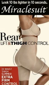 MIRACLESUIT Rear Lift High Waist Thigh Slimmer Shorts NUDE NEW Womens S L XL 2XL - Picture 1 of 4