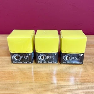 Lot of 3 Ultra Pro Eclipse PRO 100+ Deck Box Yellow UltraPro NEW - Picture 1 of 3