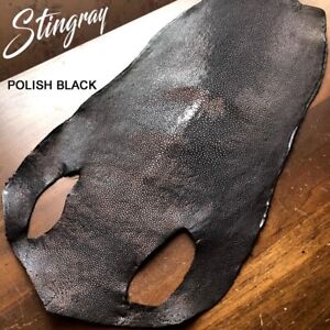 Genuine Stingray Leather Polish Stingray Skin Black Big skin Free Ship