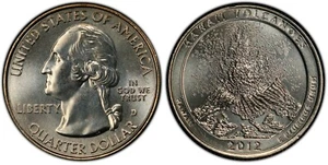 America The Beautiful 25c 2012-D/Volcanes de Hawaii/Cuarto circulante/En muy buen estado-au - Imagen 1 de 3