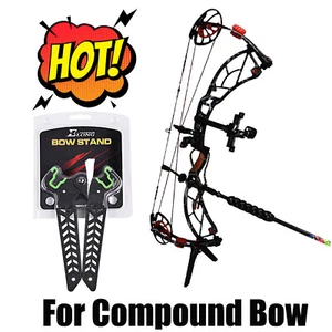 Compound Bow Stand Holder Bracket Kick Rack Archery Support Shoot Target Hunting - Picture 1 of 7