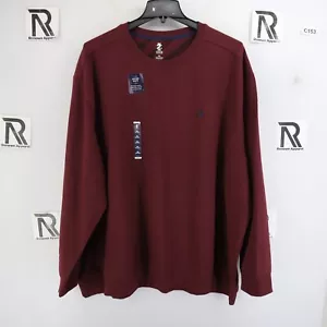 NWT Men's Izod Red Fleece Pullover Sweat Shirt Size 4XL Long Sleeve Super Soft - Picture 1 of 8
