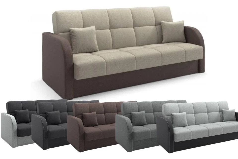 LIKMA Schlafsofa 3 Sitzer Sofa Togo 214x93x85 Schlaffunktion Couch Stauraum - Bild 1 von 4