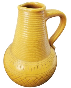 Wilhelm Kagel Art Pottery Yellow 7" Vase Pitcher Jug West German Marked Handmade - Picture 1 of 24