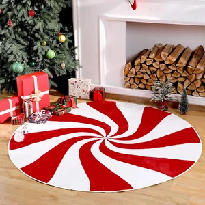 Christmas round Rug Large Christmas Area Rug Washable Christmas Rug Runner Non S - Picture 1 of 6