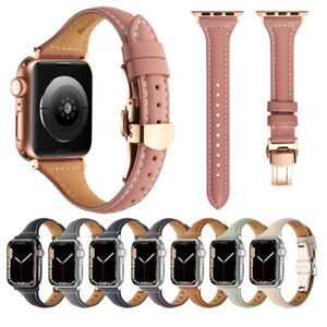 Women Butterfly Clasp Band Strap for Apple Watch 9 8 7 6 5 4 SE 40/44/41/45/49mm