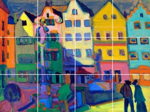 wassily kandinsky weilheim marienplatz art ceramic mural backsplash medallion - Picture 1 of 9