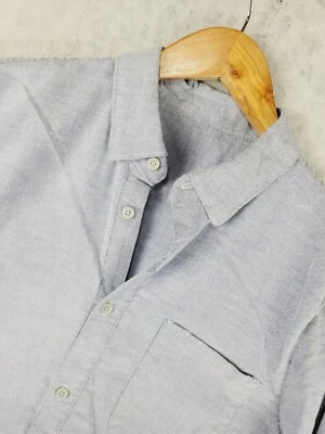 Lululemon 衬衫男式 M 蓝色 Commission 长袖性能纽扣口袋 — 第 1/4 张图片