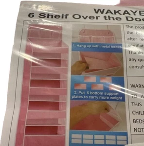 Wakaye seis estantes sobre la puerta, organizador, rosa nuevo, armario, casa, estante/estantes - Imagen 1 de 5