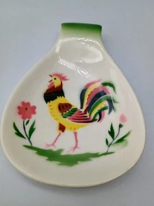 Soporte de cuchara de cerámica de gallo vintage 5 1/2" *Leer - Imagen 1 de 8