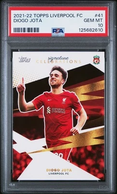 2021-22 Topps Liverpool FC DIOGO JOTA SIGNATURE CELEBRATIONS PSA 10 # 41 - Image 1 of 2