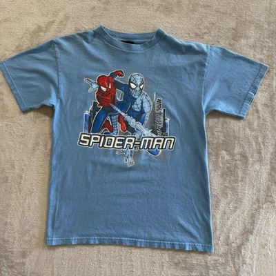 Vintage Kids Spiderman 2004 T-Shirt Youth Large Blue Spider-Man - Image 1 of 4
