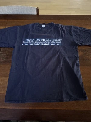 Camiseta de colección años 90 Star Wars Episodio 1 película de ciencia ficción azul promoción Darth Vader XL Foto 1 de 4