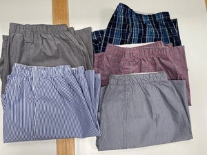 B&D Mens Woven Boxer Shorts Large 5 Pairs Cotton Underwear Blue Red Grey UK Made - Picture 1 of 15
