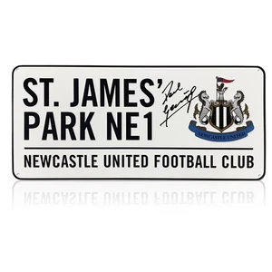 Letrero de calle firmado por Paul Gascoigne del Newcastle United - Imagen 1 de 4