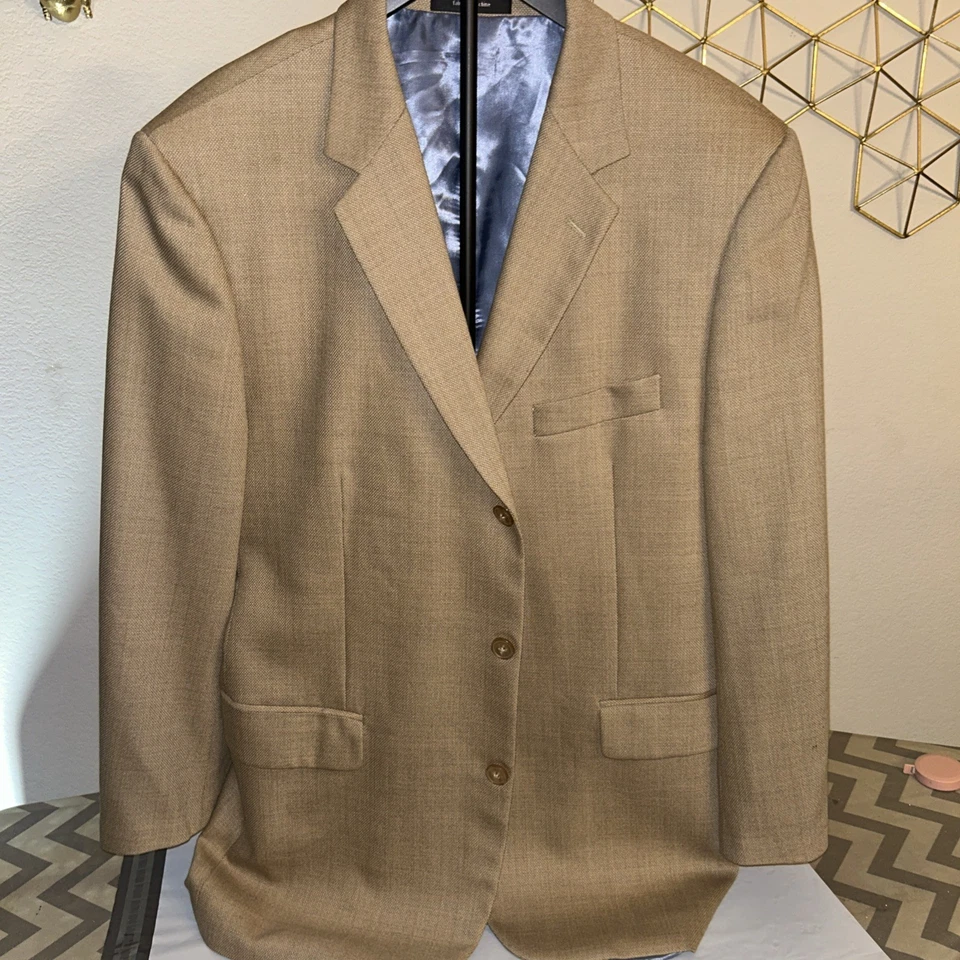 Ungaro Homme Mens Beige 100% Wool Suit Blazer Jacket Size 54R - Image 1 of 4
